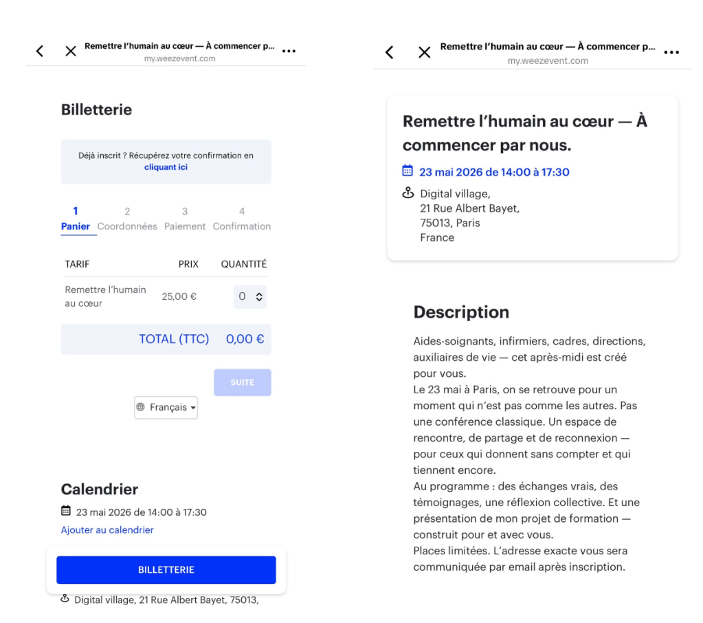 Evènement payant accessible à partir du compte TikTok Docteursourire242